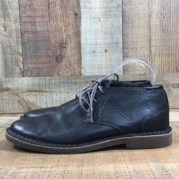 Kenneth Cole Reaction Black Leather Chukka Boot Mens 9M Lace Up Shoes - Picture 9 of 12